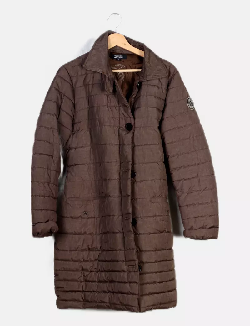 Trussardi Plumifero marrón acolchado