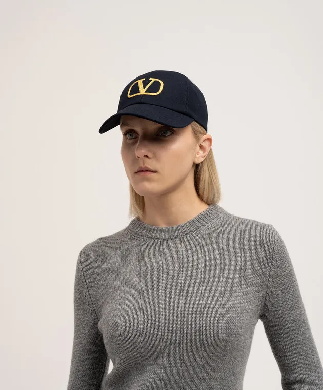 Valentino Blue cap with VLOGO embroidery