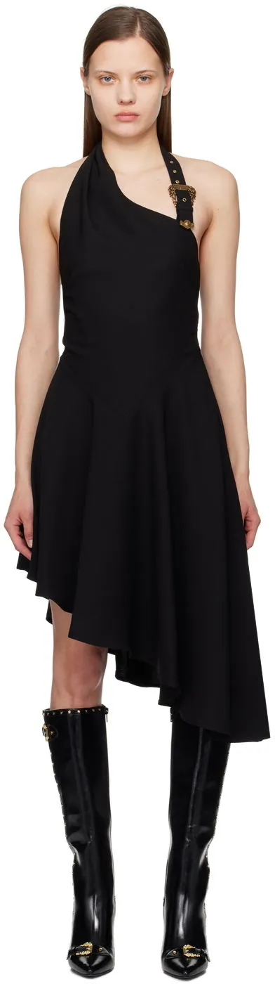 Versace Couture Black Baroque Buckle Minidress