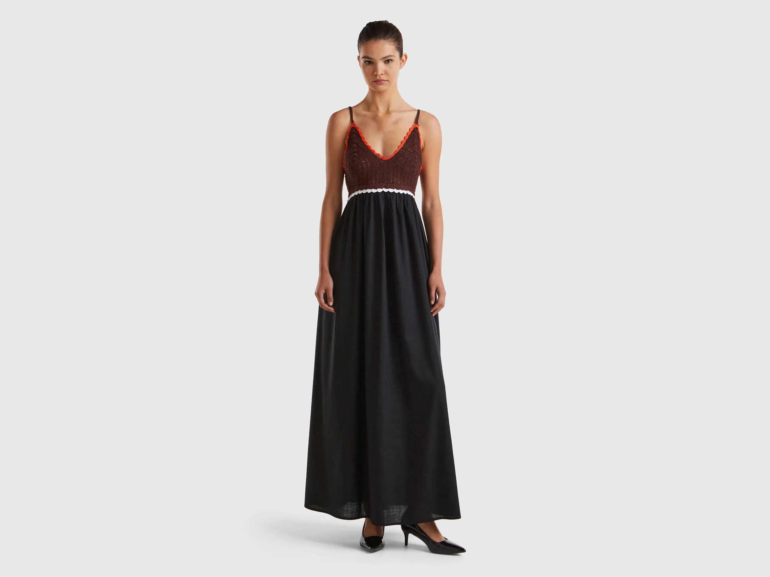 Vestido con top de ganchillo