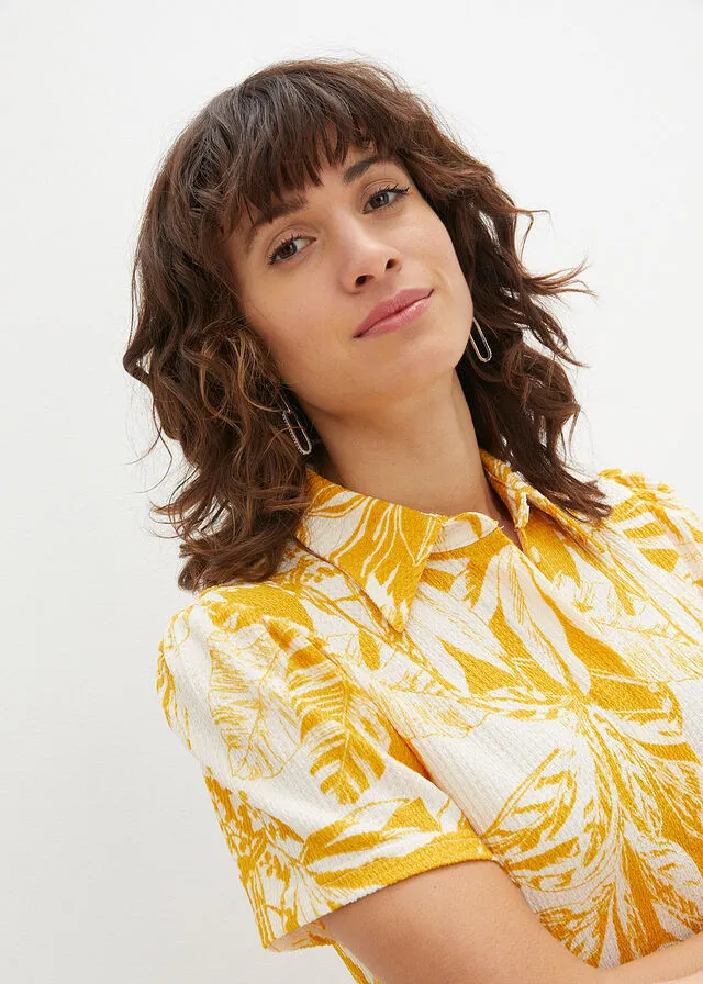 VESTIDO DE ALGODóN ORO OCREBEIGE NATURAL ESTAMPADO