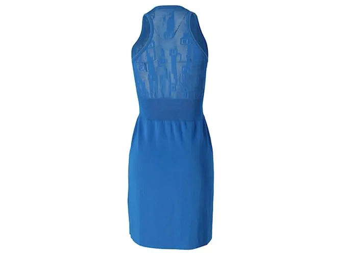 Vestido de punto fino sin mangas Balenciaga en seda azul 