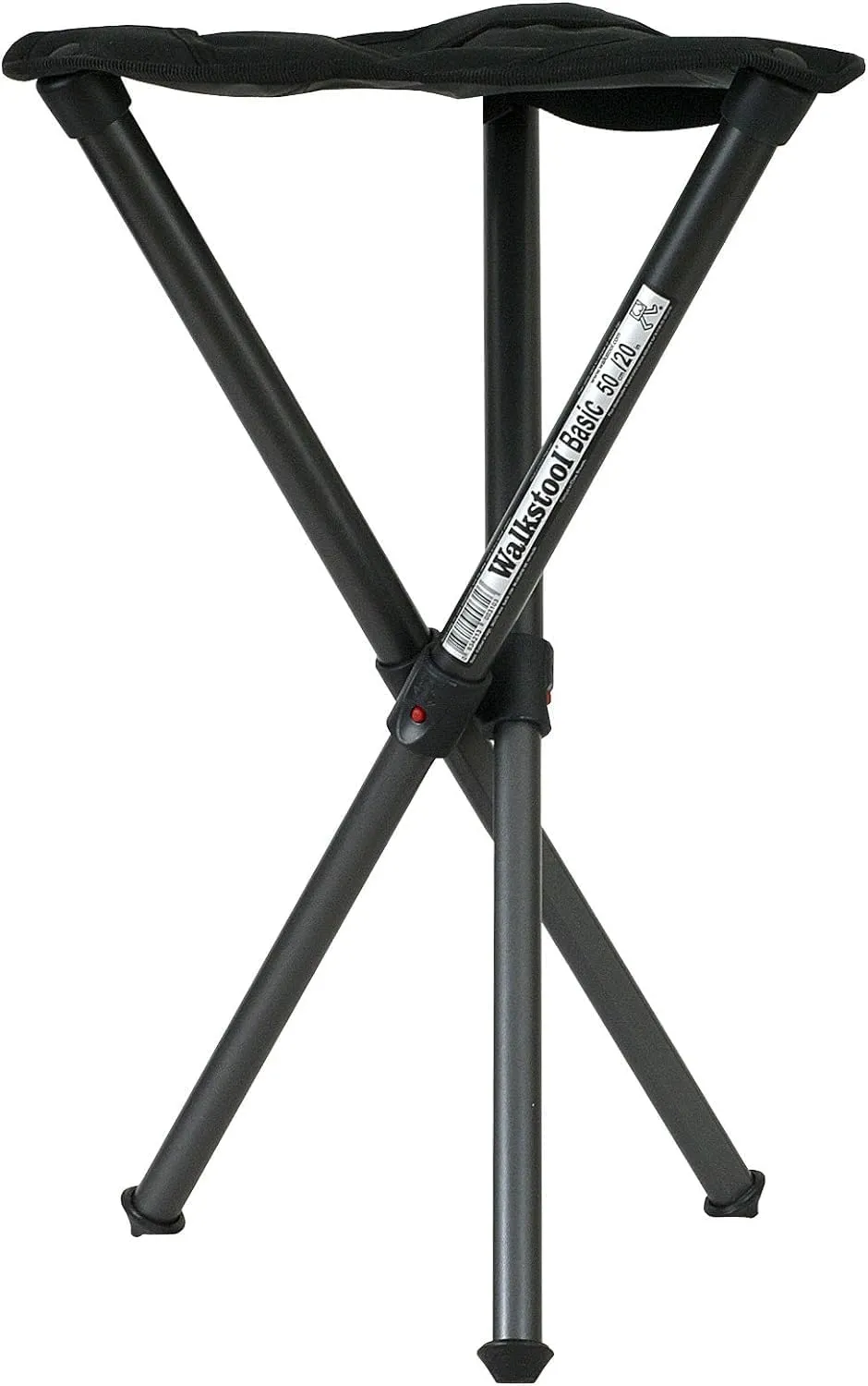 WALKSTOOL  MODELO BASIC  COLOR NEGRO  TABURETE PLEGABLE  3 PIES REGULABLES DE ALUMINIO  ALTURA DE 50 A 60 CM  CARGA MáXIMA