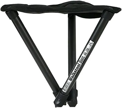 WALKSTOOL  MODELO BASIC  COLOR NEGRO  TABURETE PLEGABLE  3 PIES REGULABLES DE ALUMINIO  ALTURA DE 50 A 60 CM  CARGA MáXIMA