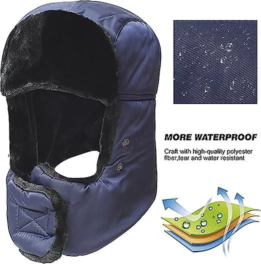 Winter Ski Cap With Winter Earmuffs And Ski Wind Mask