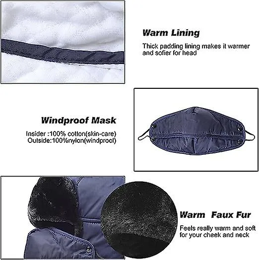 Winter Ski Cap With Winter Earmuffs And Ski Wind Mask