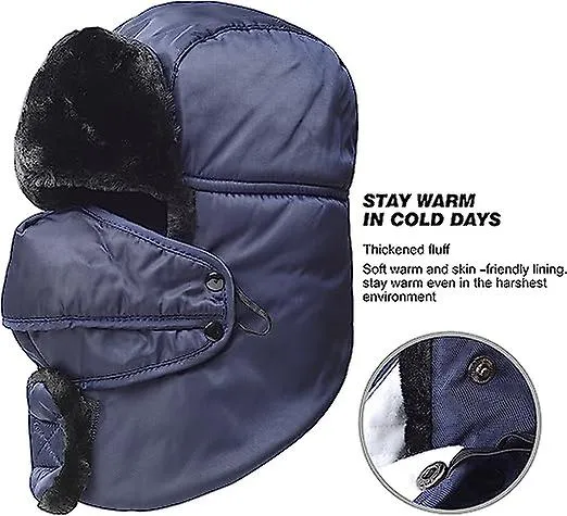 Winter Ski Cap With Winter Earmuffs And Ski Wind Mask