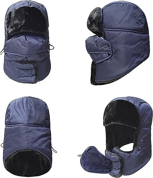 Winter Ski Cap With Winter Earmuffs And Ski Wind Mask