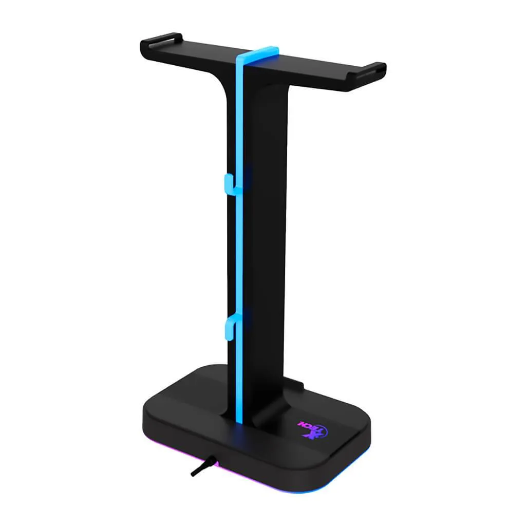 XTECH SOPORTE DOBLE PARA AUDíFONOS RGB 2 PUERTOS USB YUREI, XTH690