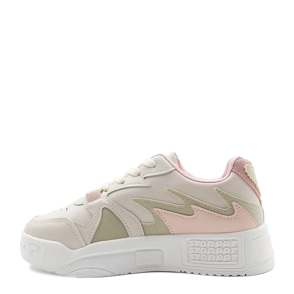 Zapatillas 029 Urbanas Mujer Beige con Rosa