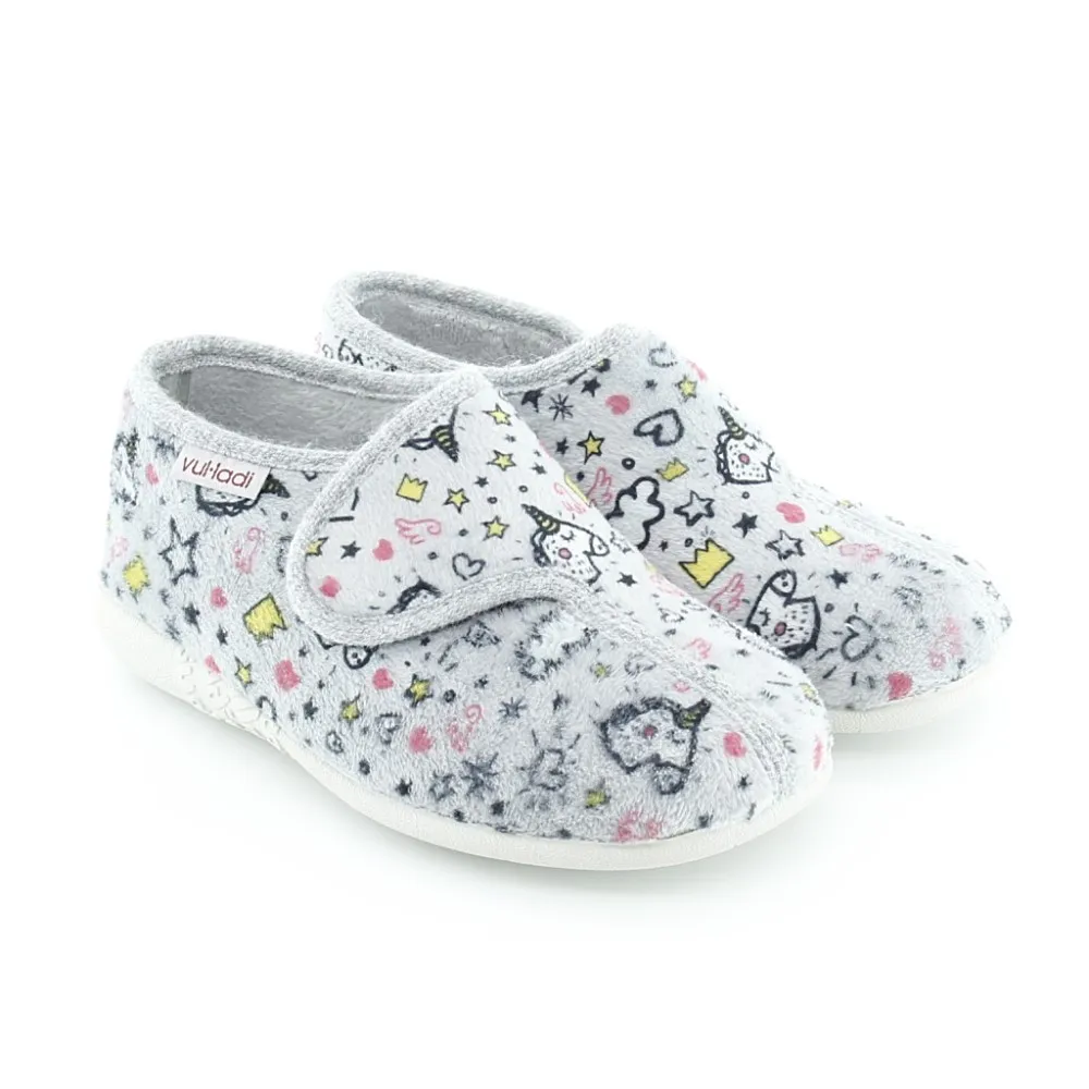 Zapatillas de casa Vulladi Unicornio Gris
