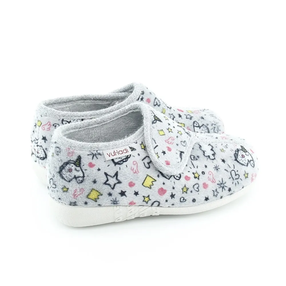 Zapatillas de casa Vulladi Unicornio Gris