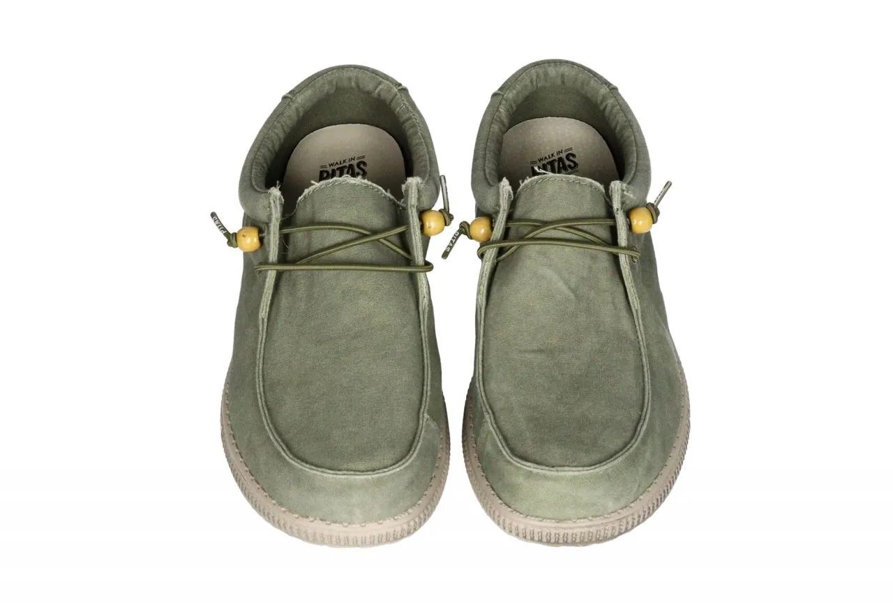 Zapato Cordon Lona Kaki Piso Taupe