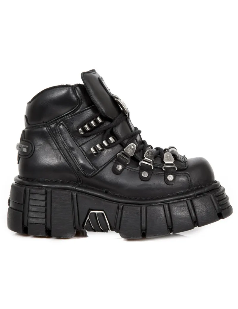 ZAPATOS MEDIA BOTA NEGROS DE CUERO METAL ACERO