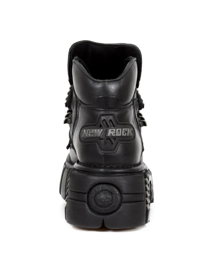ZAPATOS MEDIA BOTA NEGROS DE CUERO METAL ACERO