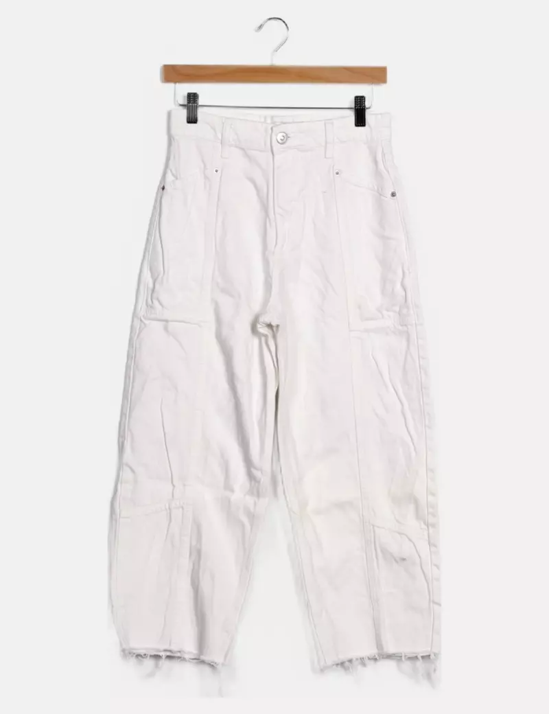 Zara Jeans cargo blanco