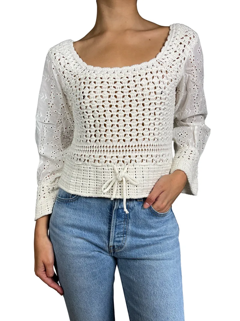 ZARA Tejido Polera Broderie